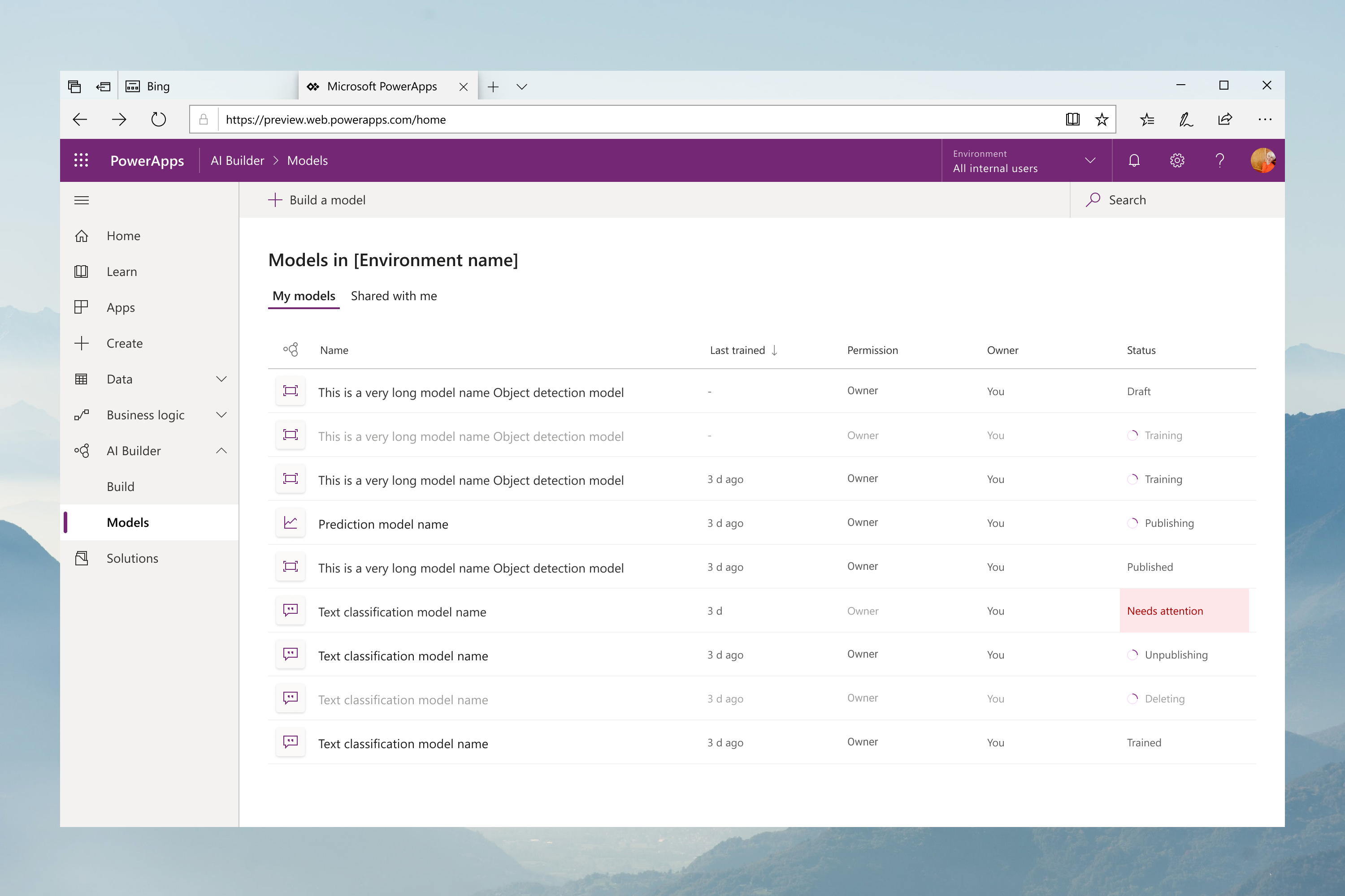 Model Management Dashboard